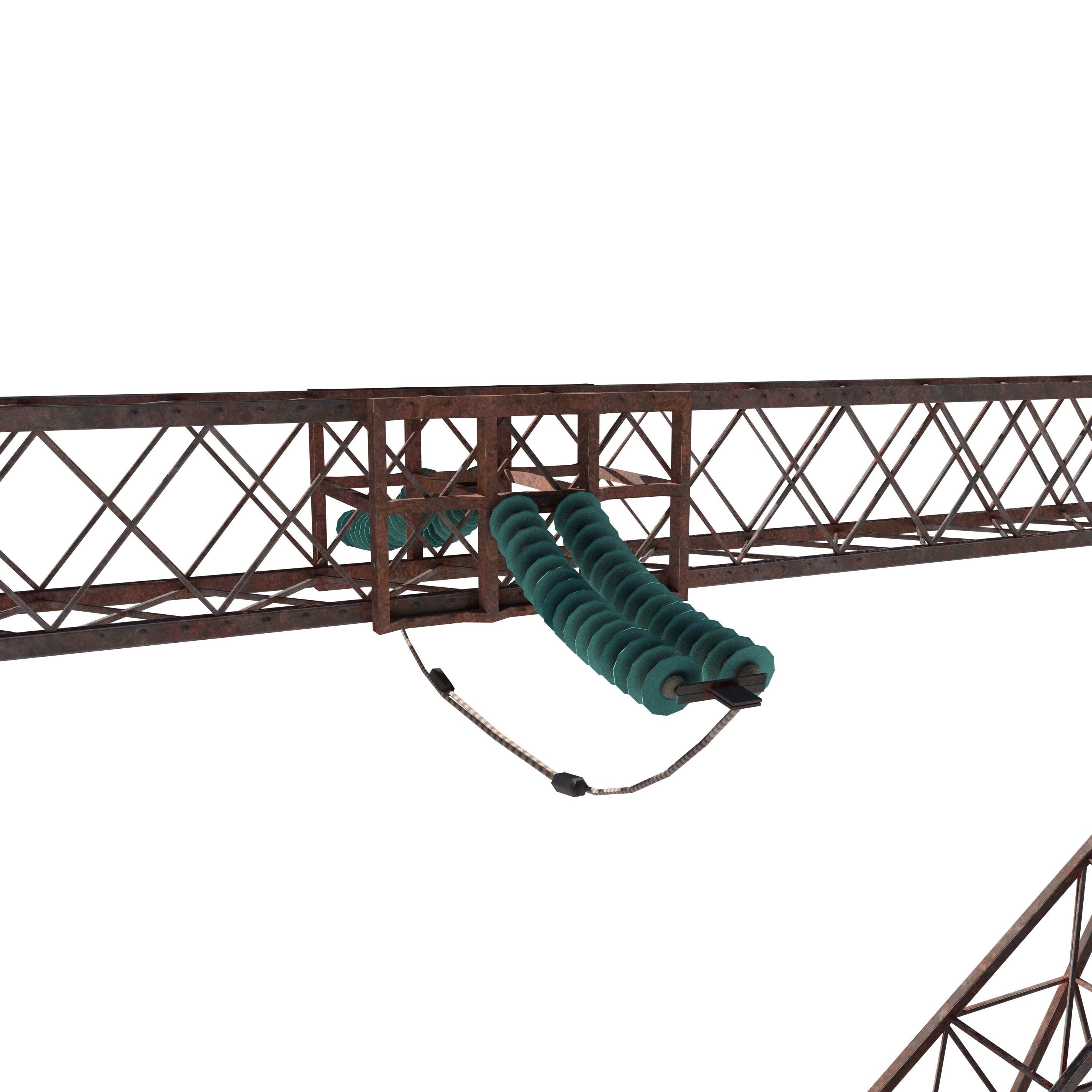 Electricity Pole 4 Weathered Low-poly 3D model_3