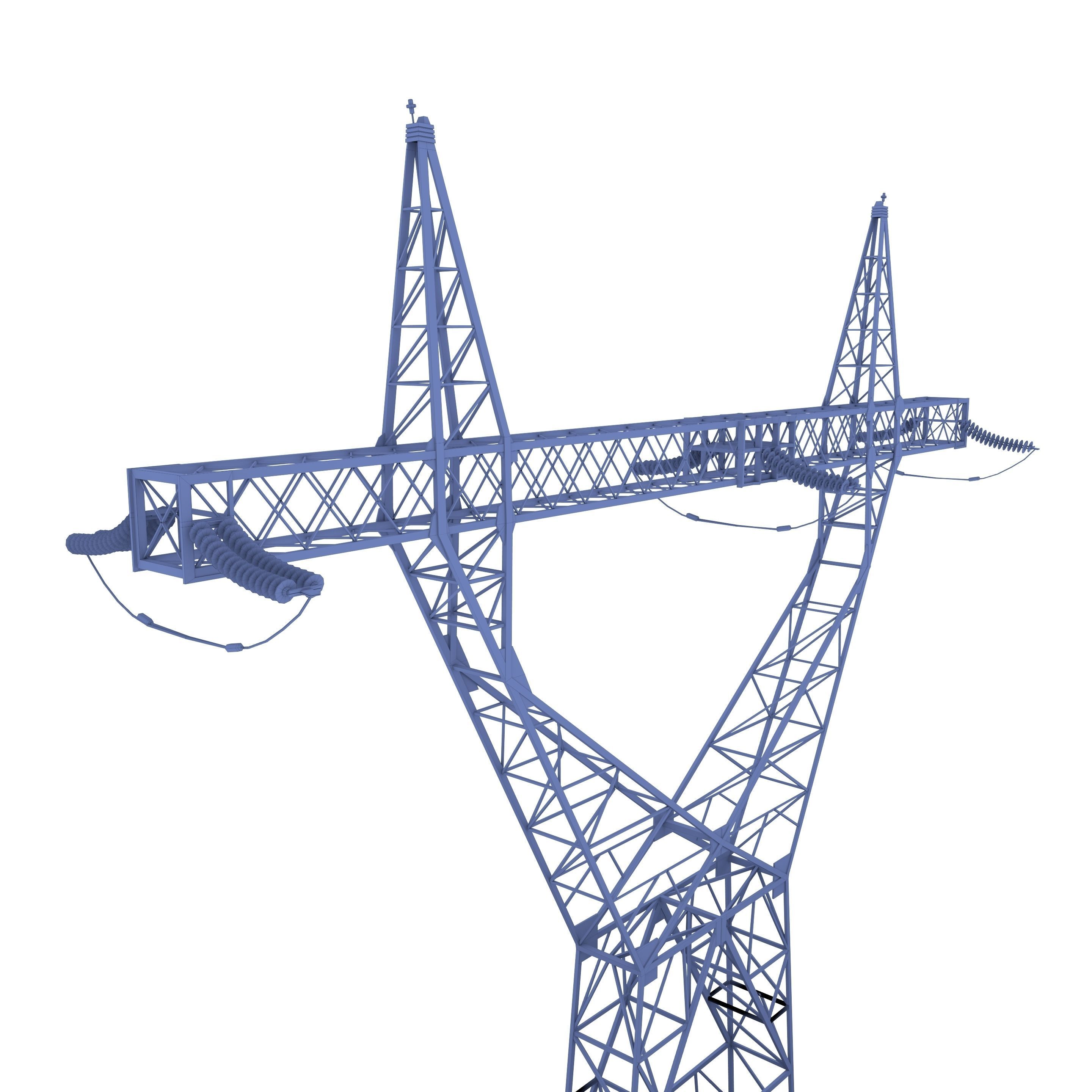 Electricity Pole 4 Weathered Low-poly 3D model_13