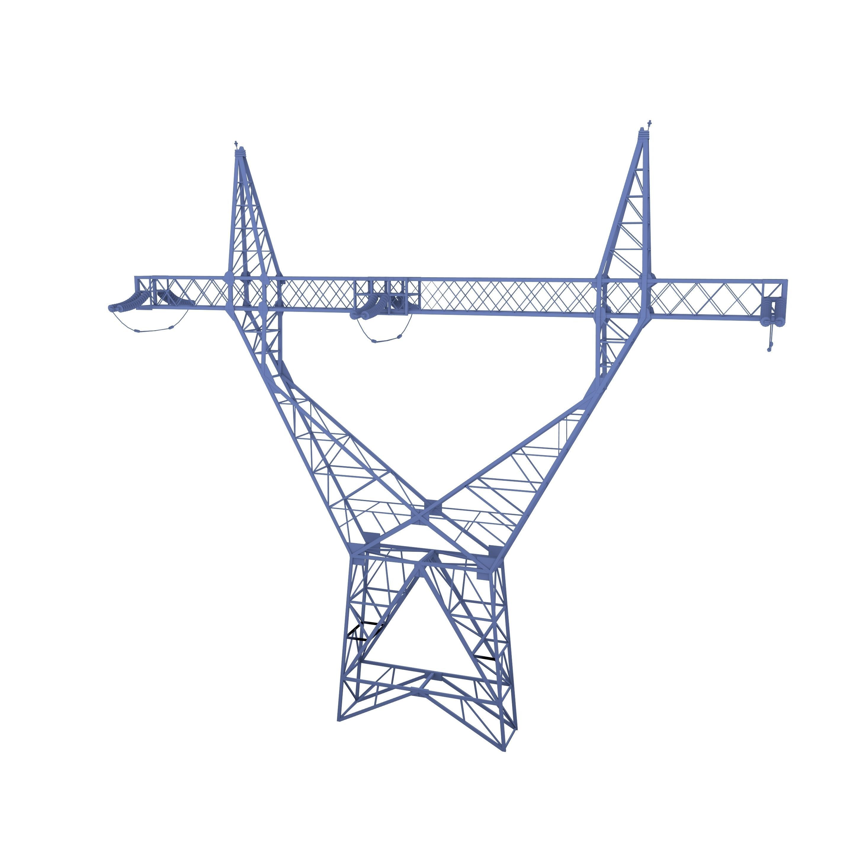 Electricity Pole 4 Weathered Low-poly 3D model_8