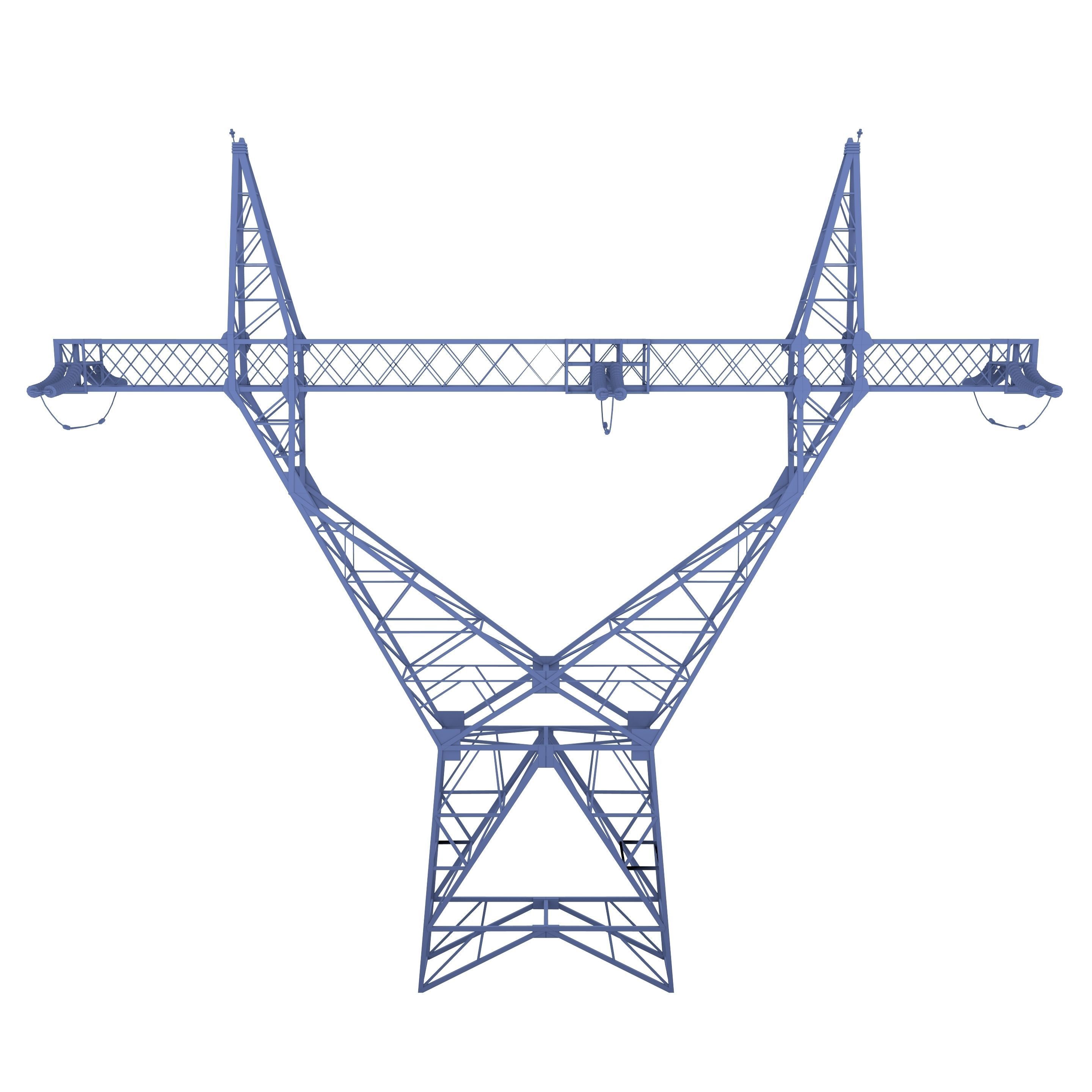 Electricity Pole 4 Weathered Low-poly 3D model_12