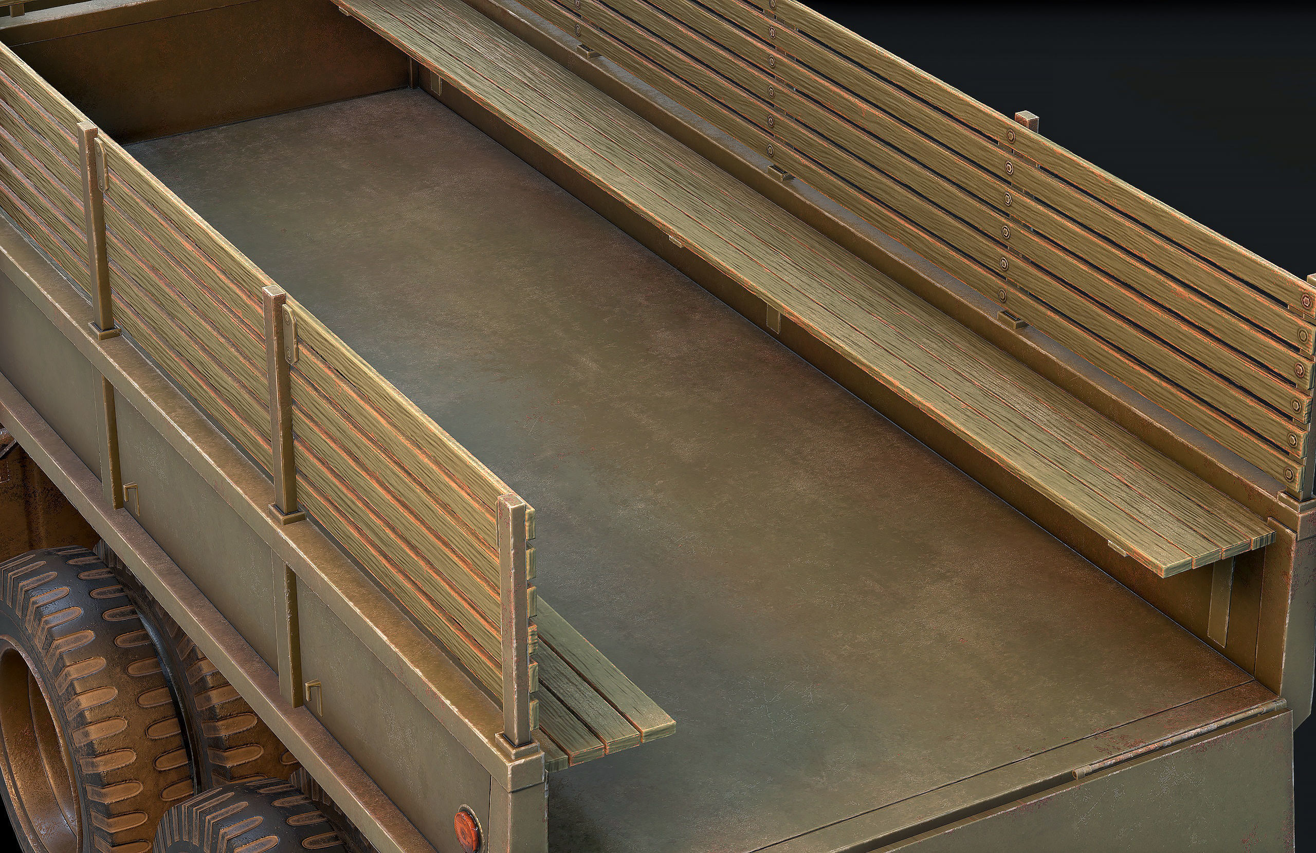 Army Truck Low Poly  Low-poly 3D model_8