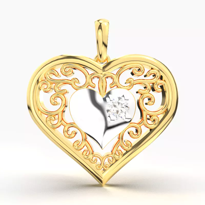 QUEEN HEART DIAMOND PENDANT 3D print model