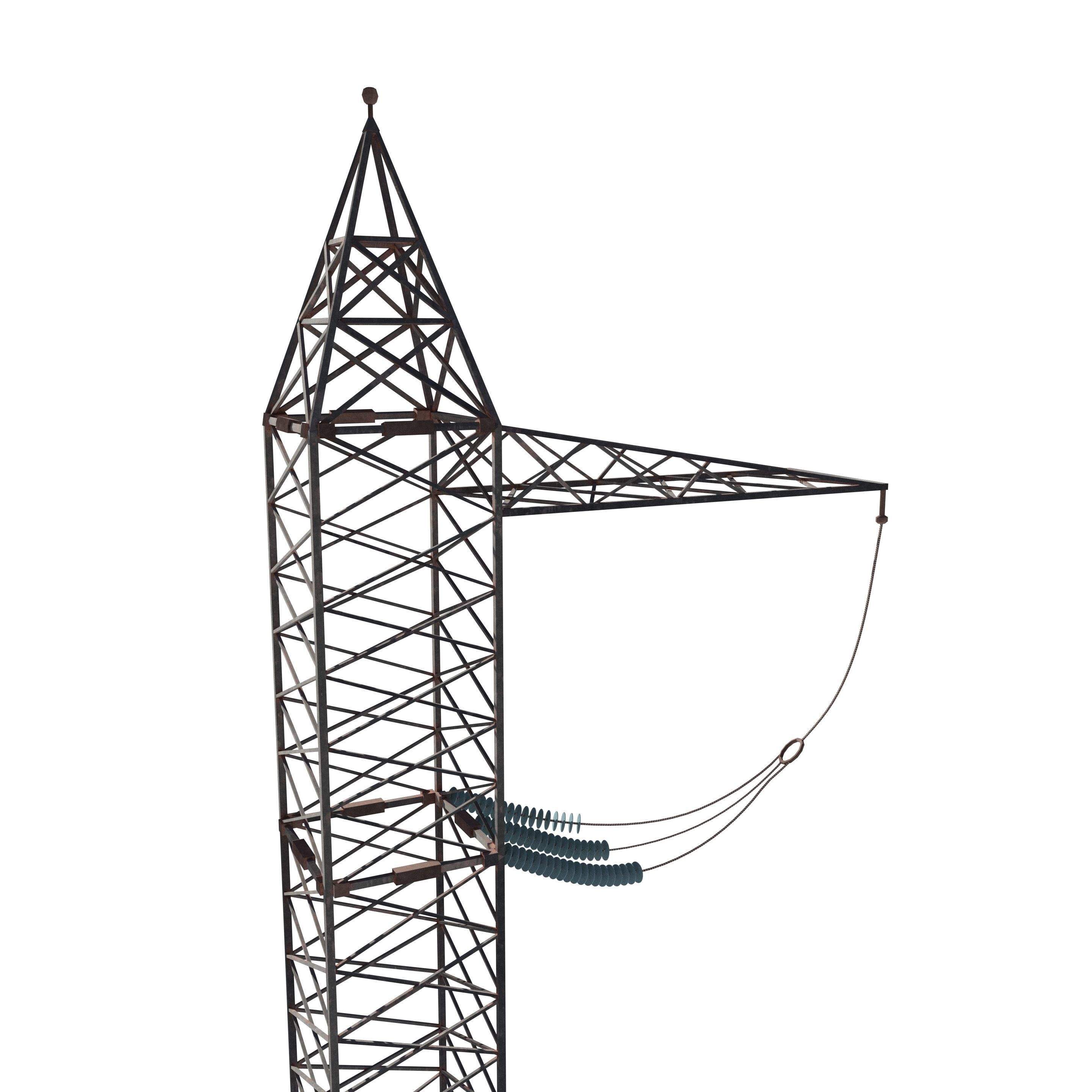 Electricity Pole 5 Low-poly 3D model_3