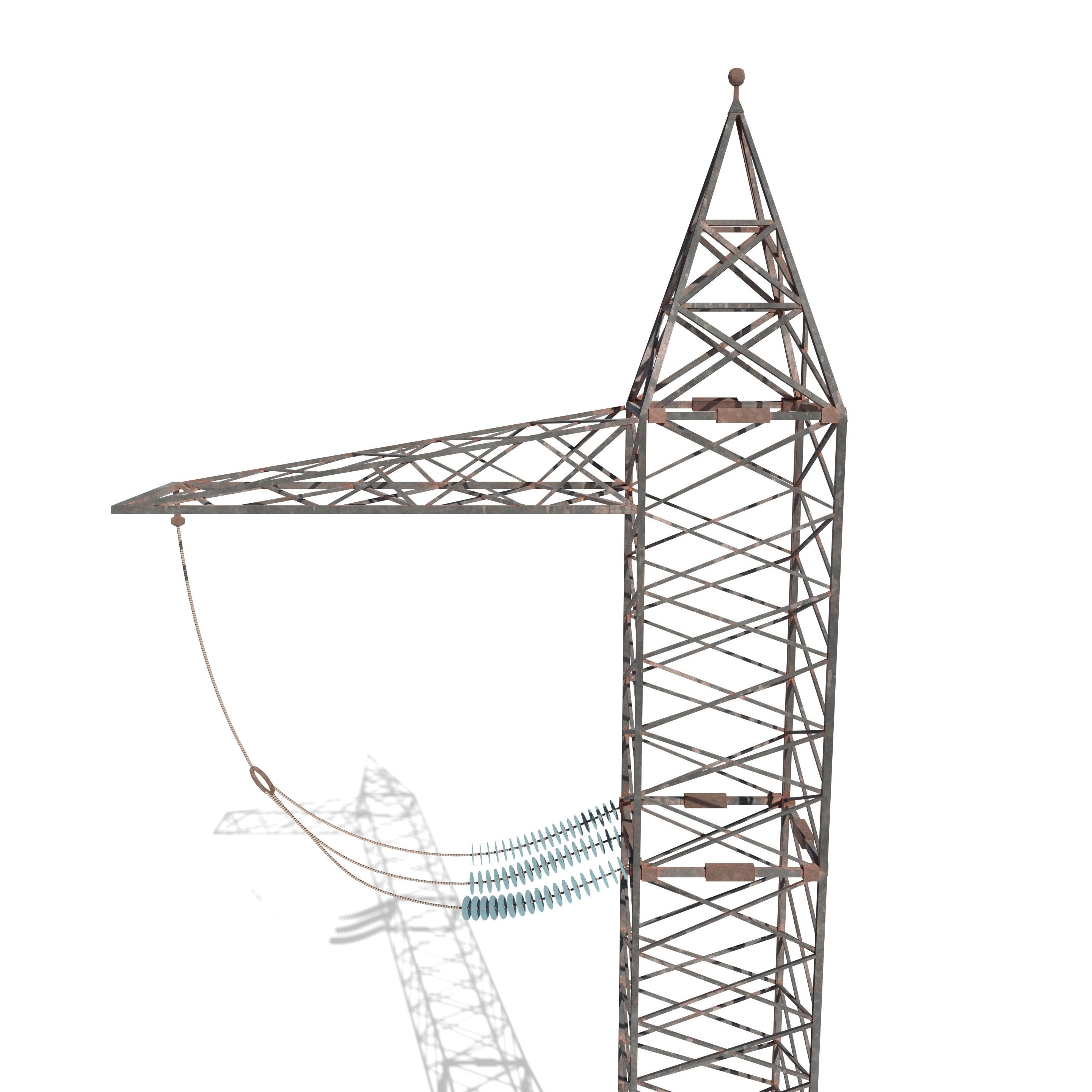 Electricity Pole 5 Low-poly 3D model_5