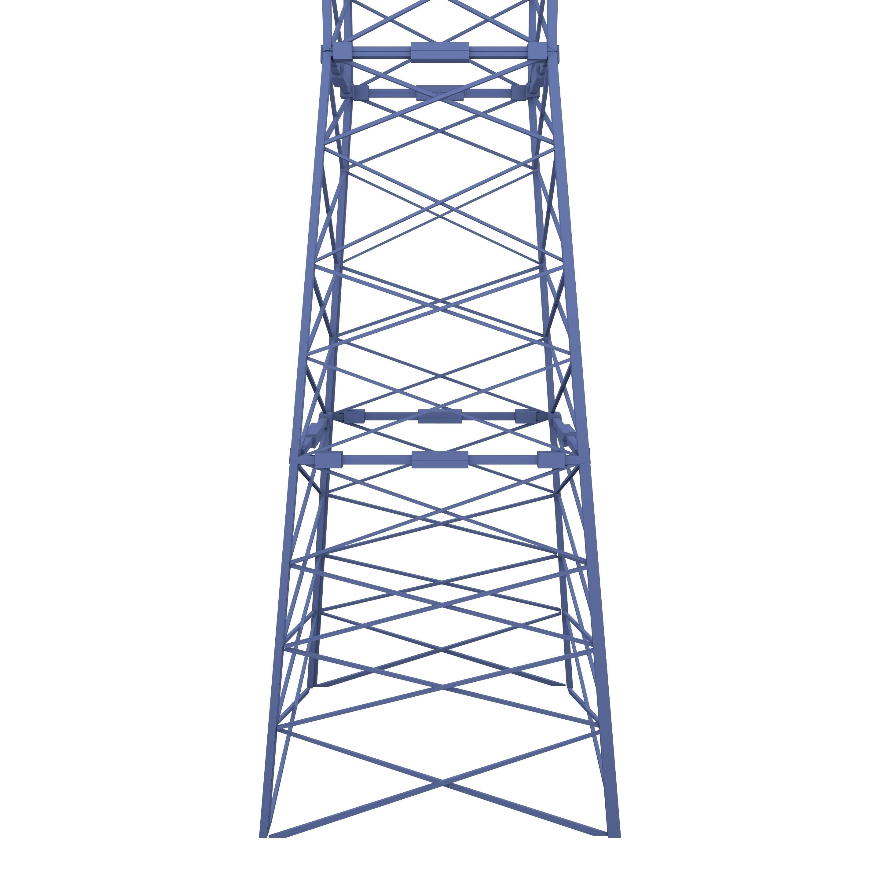 Electricity Pole 5 Low-poly 3D model_8