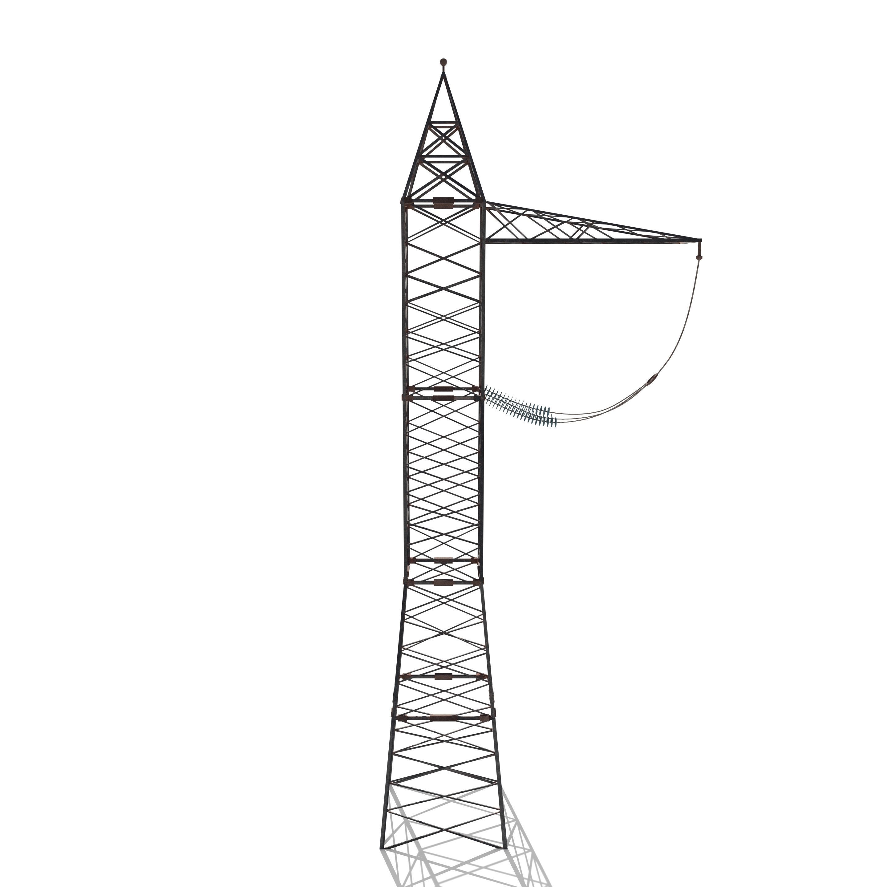 Electricity Pole 5 Low-poly 3D model_1