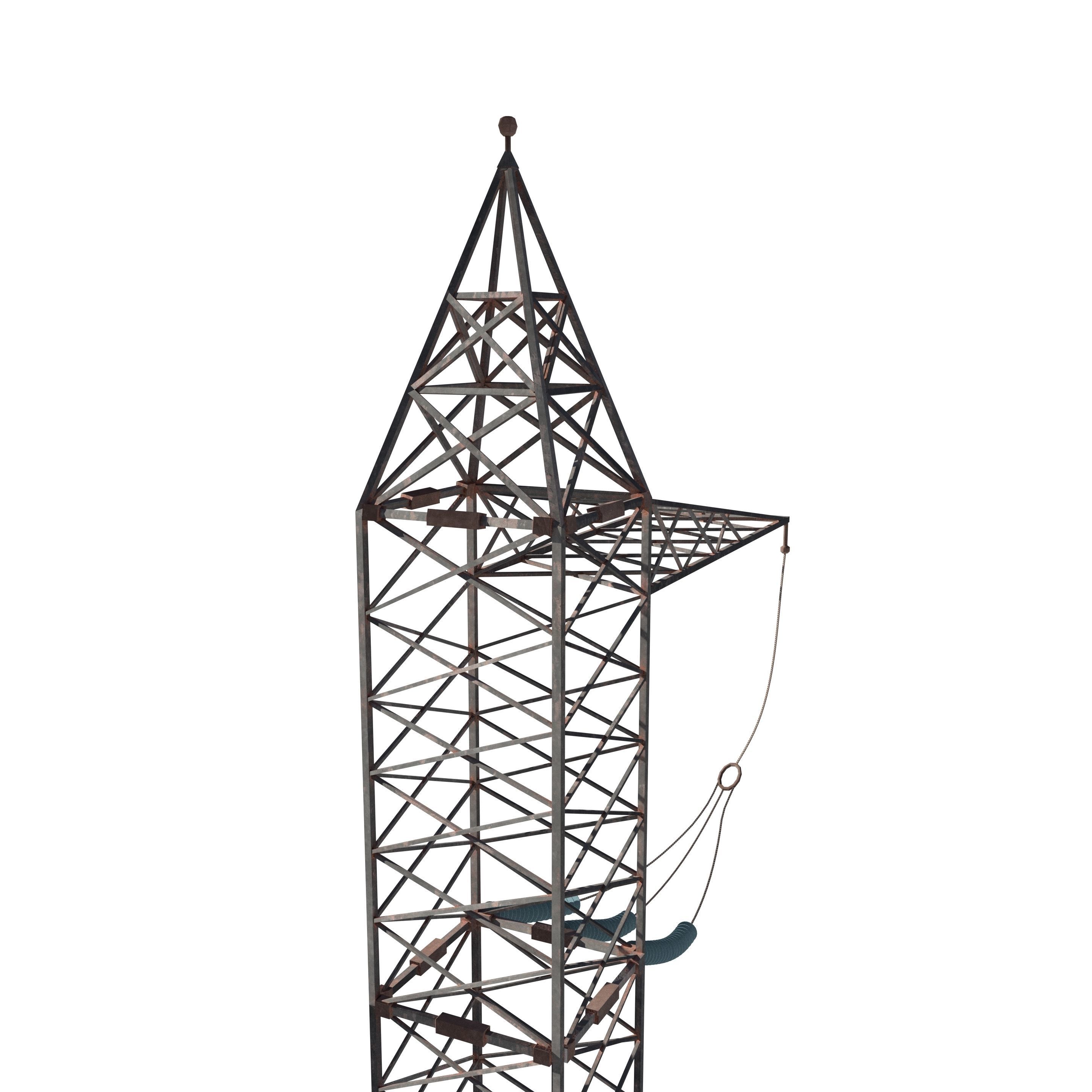 Electricity Pole 5 Low-poly 3D model_4