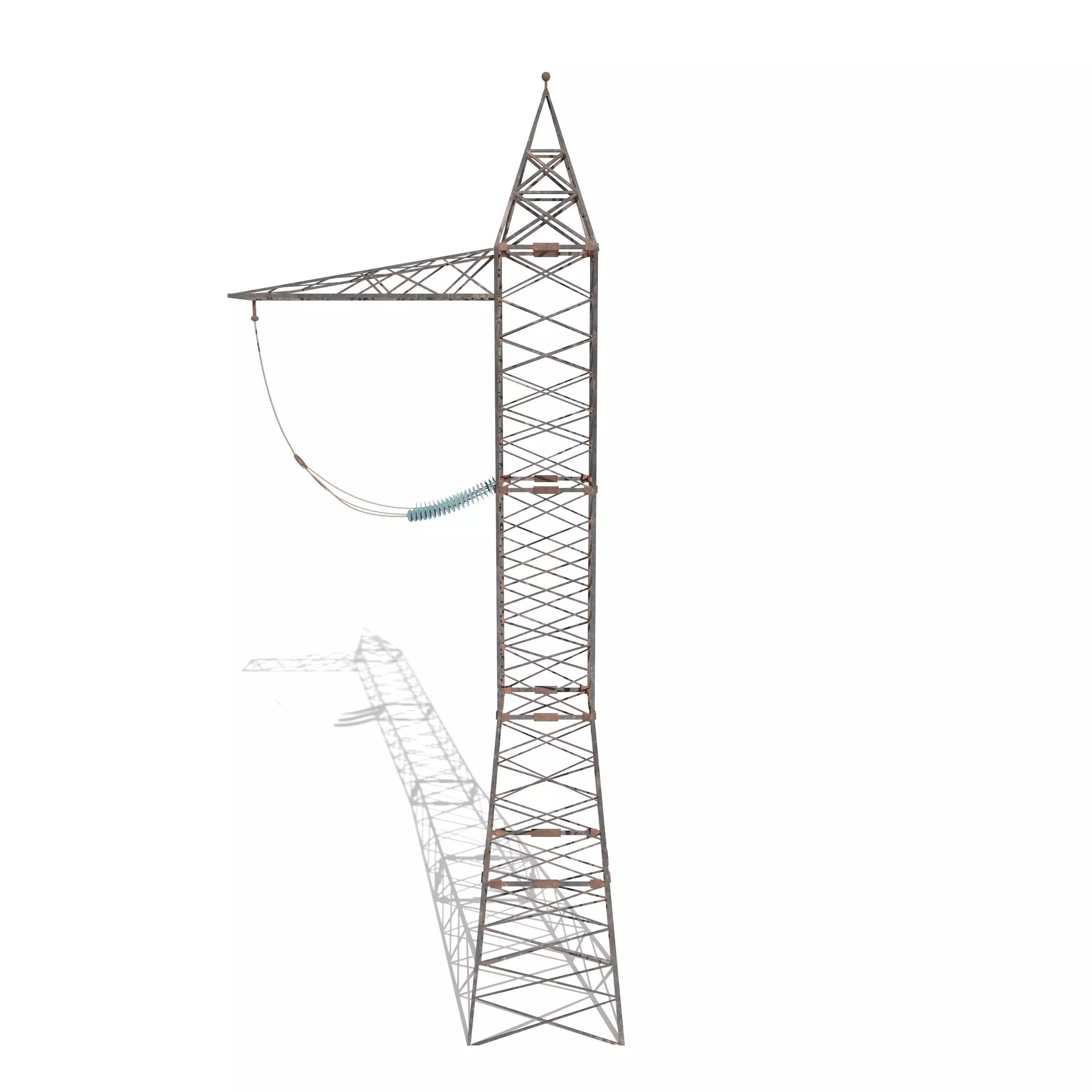 Electricity Pole 5 Low-poly 3D model_0