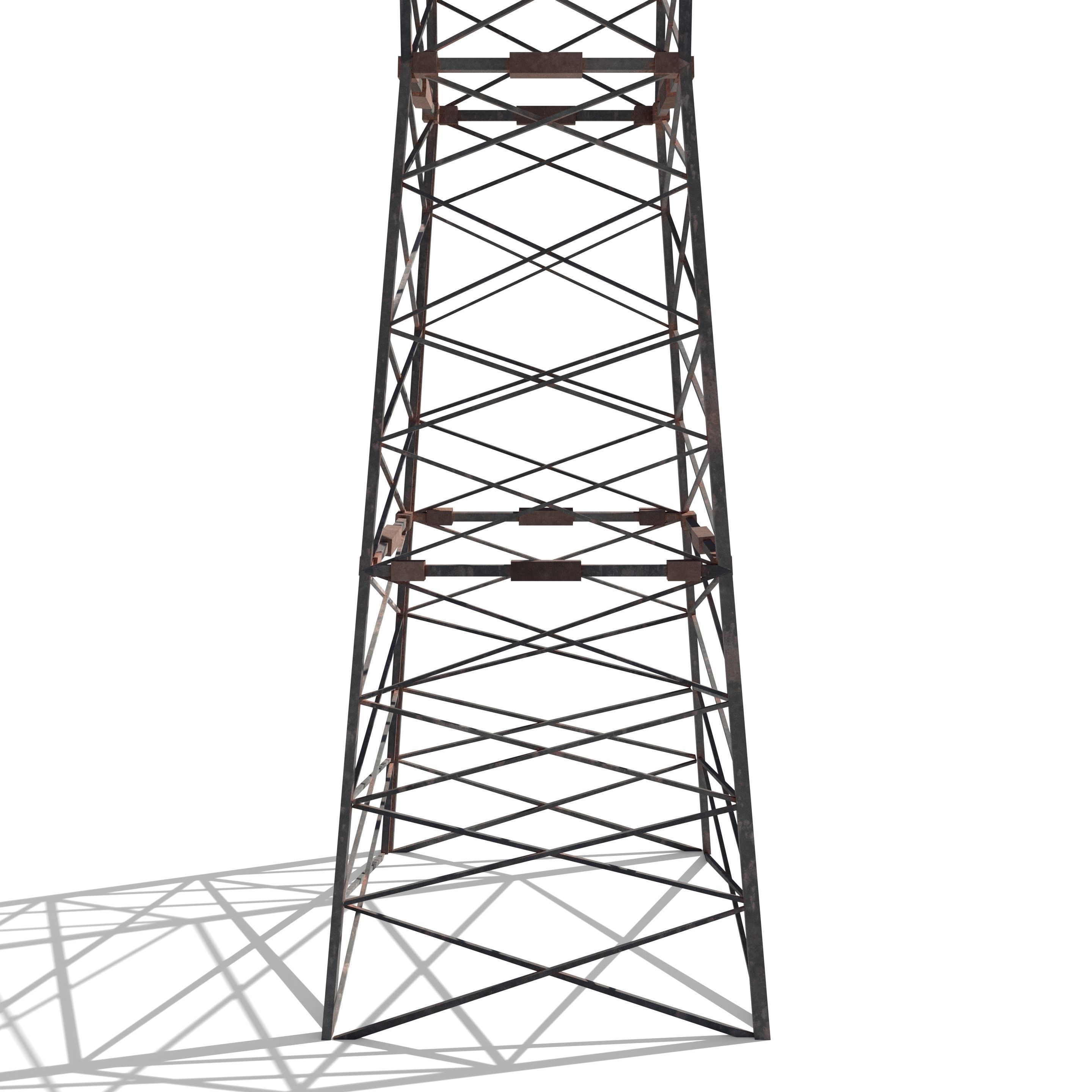 Electricity Pole 5 Low-poly 3D model_2