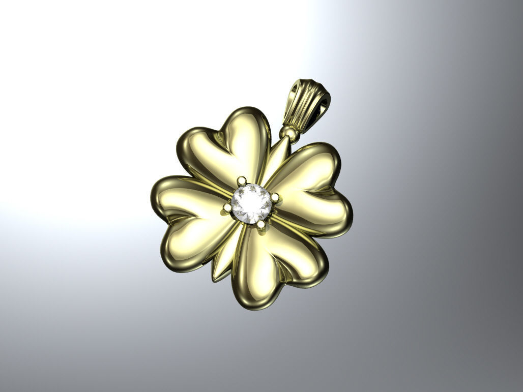 Clover pendant 2 3D print model_1