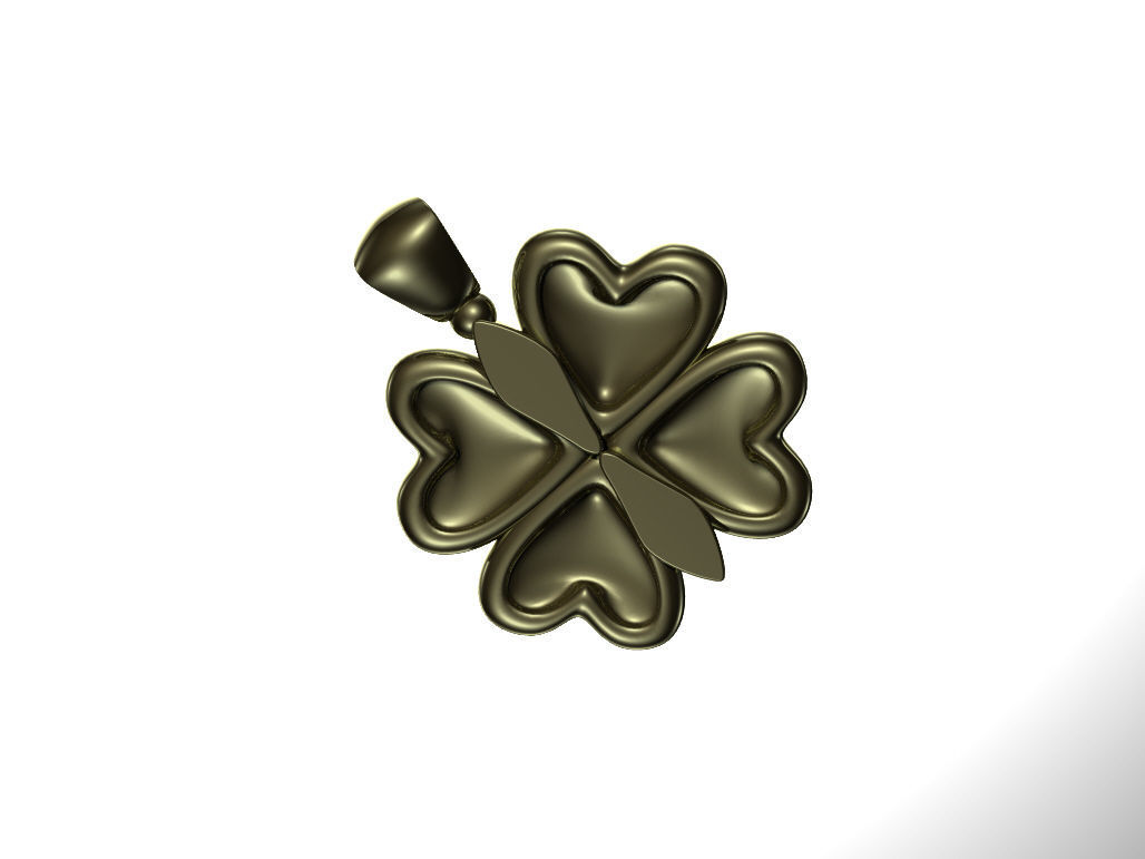 Clover pendant 2 3D print model_2
