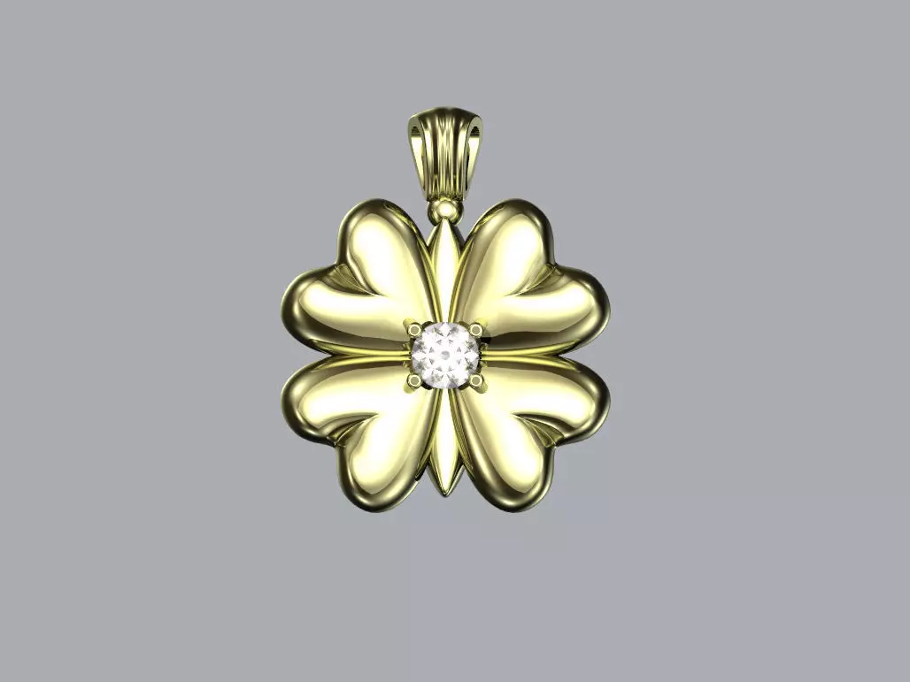 Clover pendant 2 3D print model_0