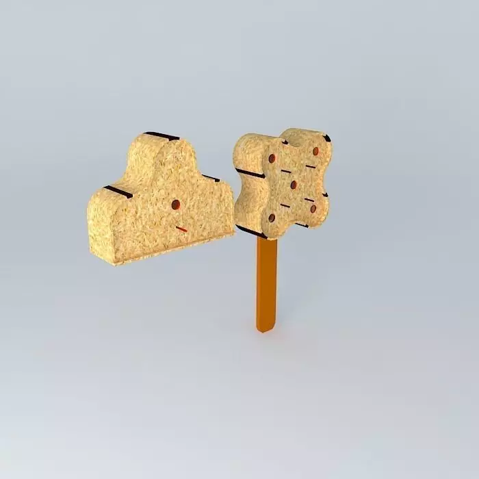 Birdhouses wooden block Free 3D model
