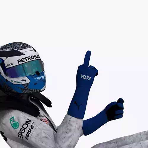 Valteri Bottas 2019 Low-poly 3D model