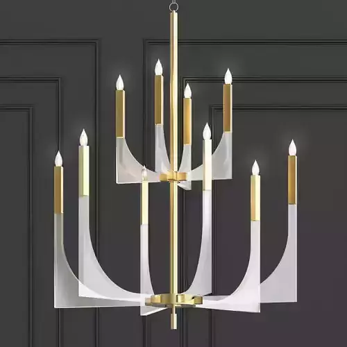 Acrylic Brass Finish Chandelier