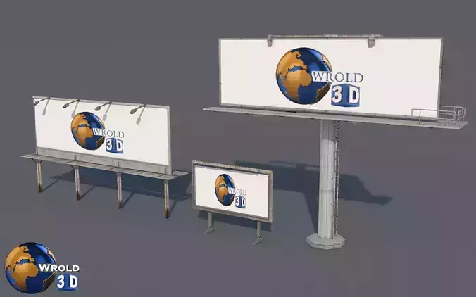 lowpoly billboard collection pack 3d model