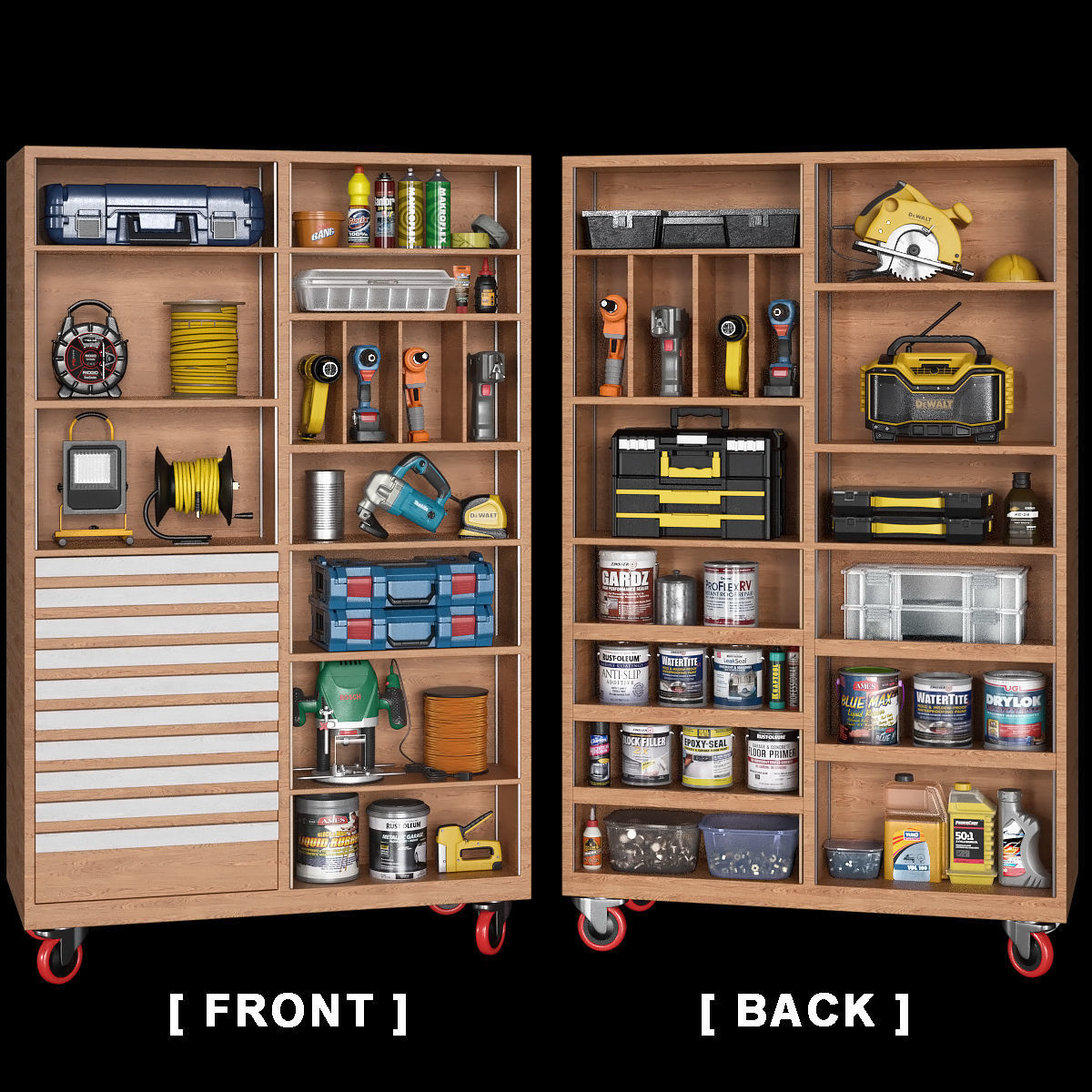 garage tools set 8 3D model_0