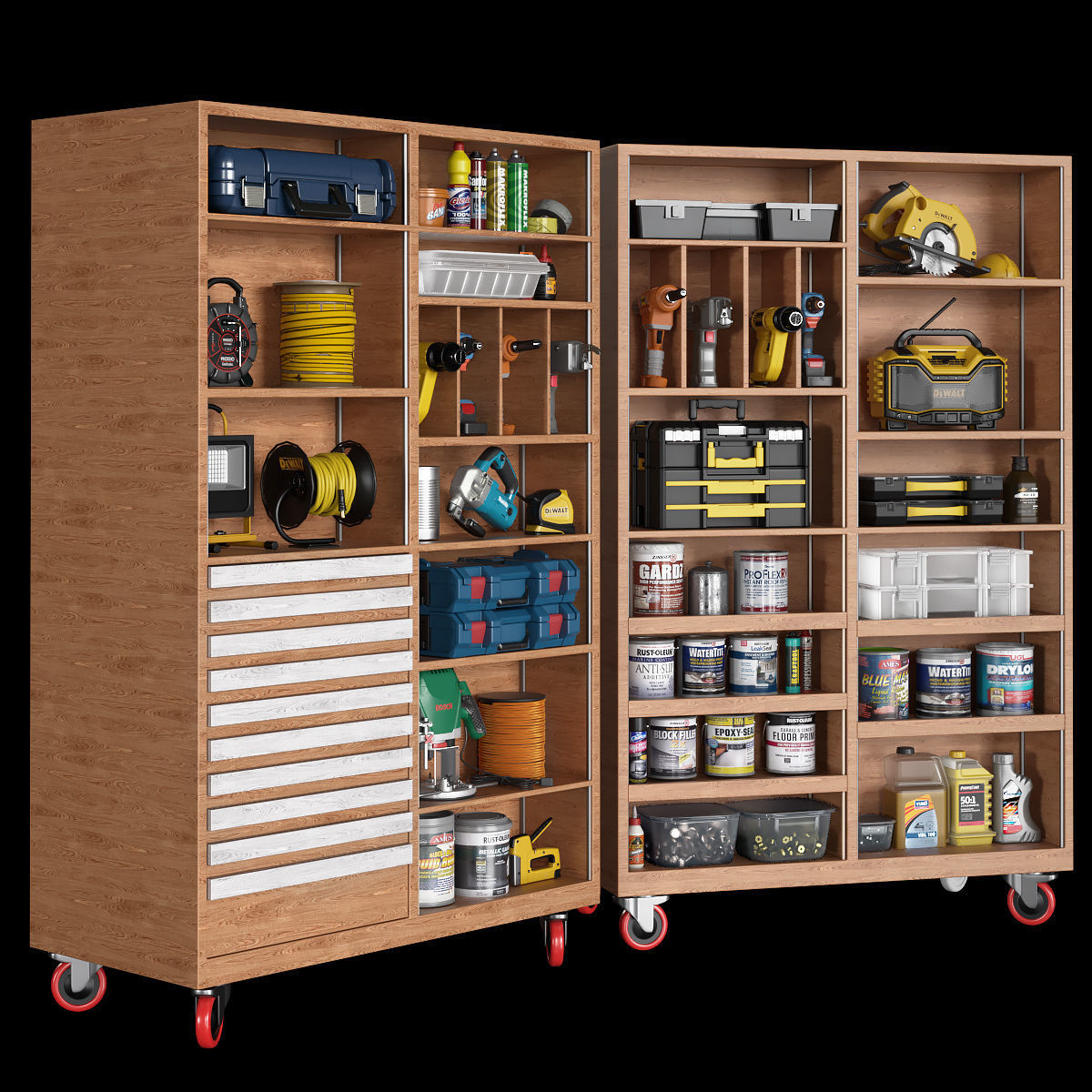 garage tools set 8 3D model_1