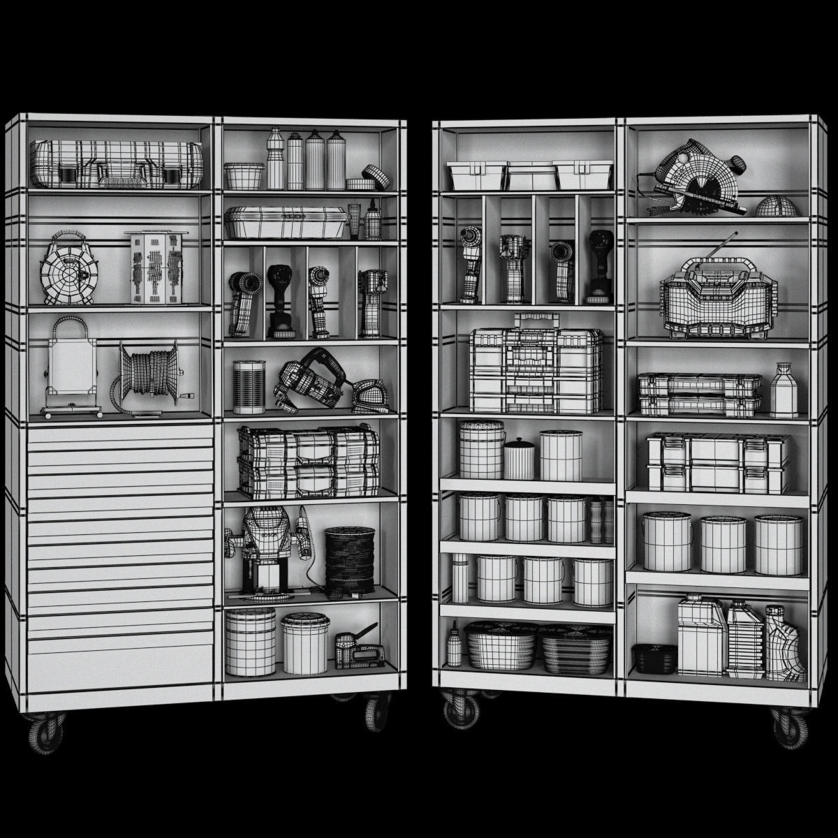 garage tools set 8 3D model_6