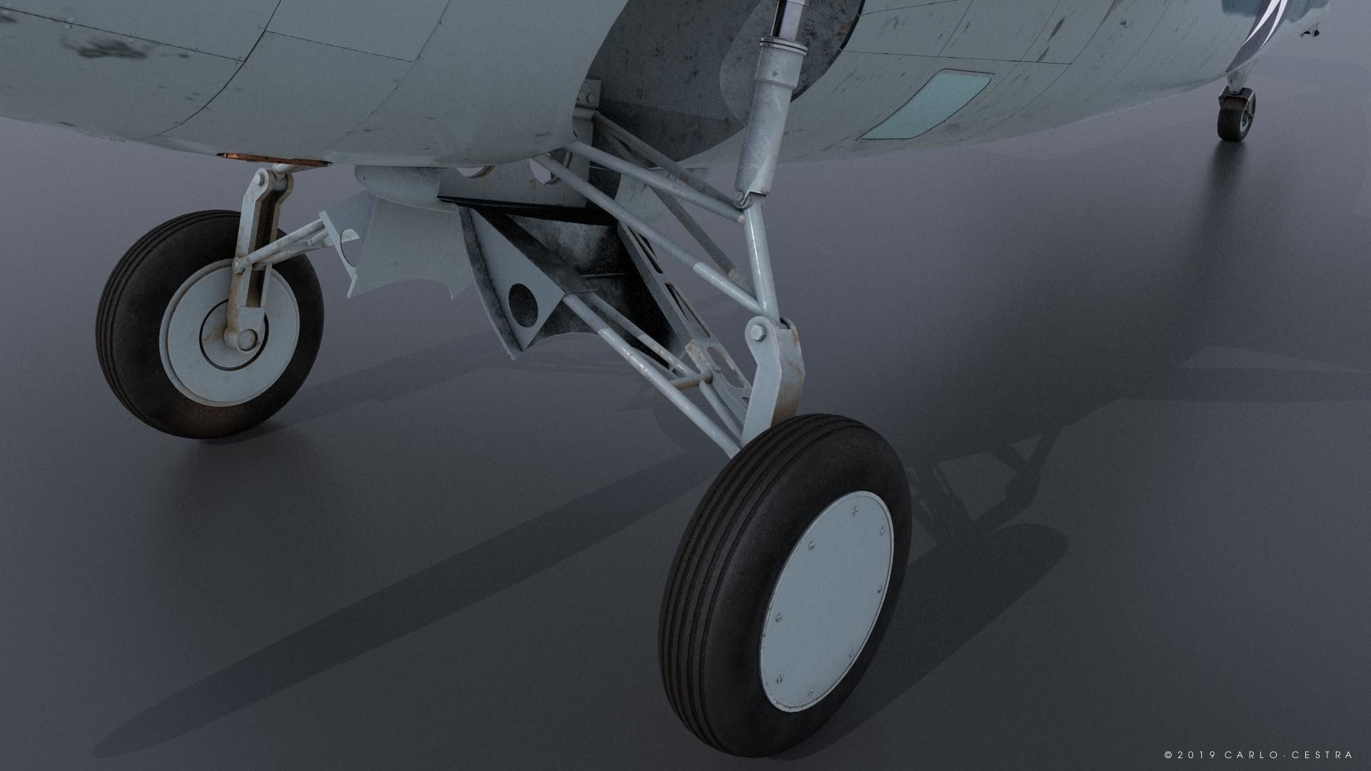 F4F-3 WILDCAT VMF-222 Low-poly 3D model_10