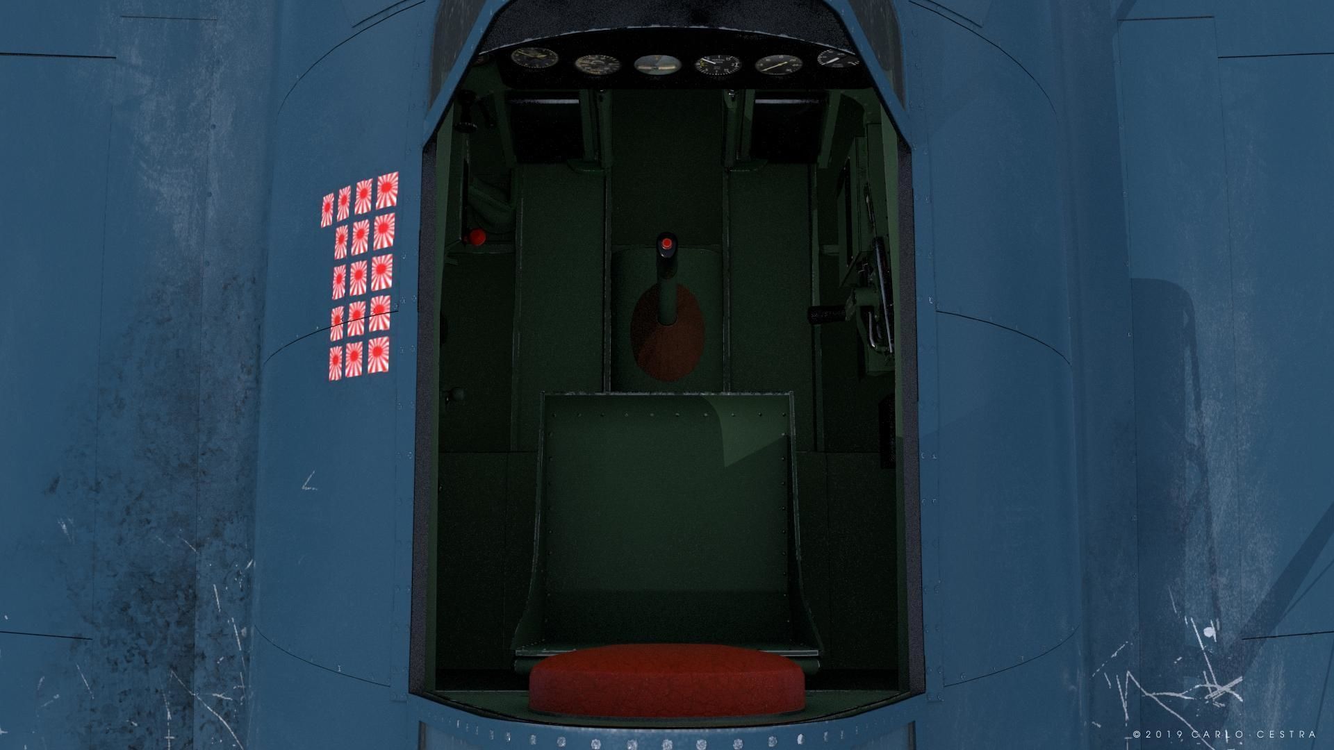 F4F-3 WILDCAT VMF-222 Low-poly 3D model_20