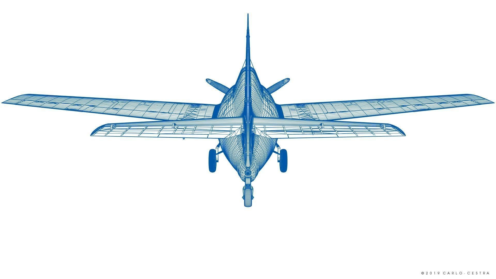 F4F-3 WILDCAT VMF-222 Low-poly 3D model_70