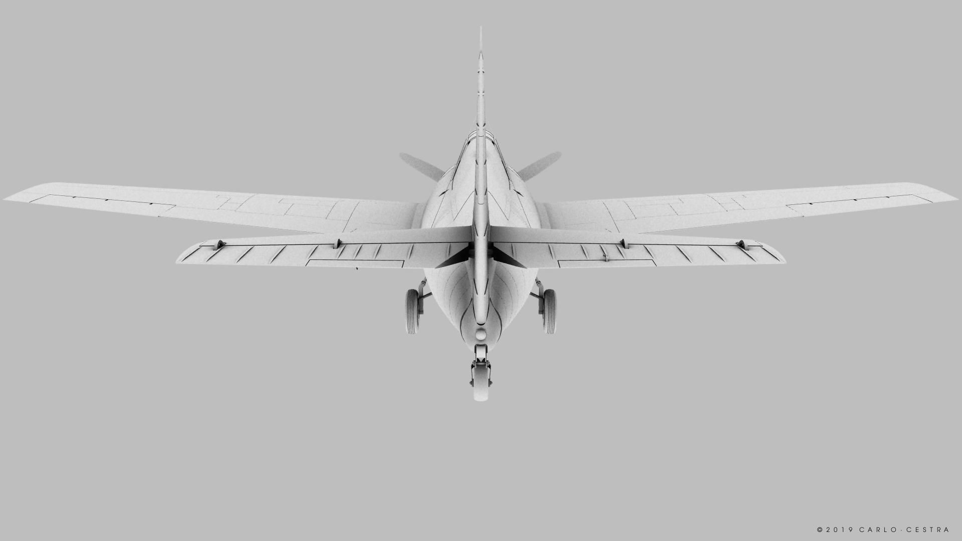 F4F-3 WILDCAT VMF-222 Low-poly 3D model_34