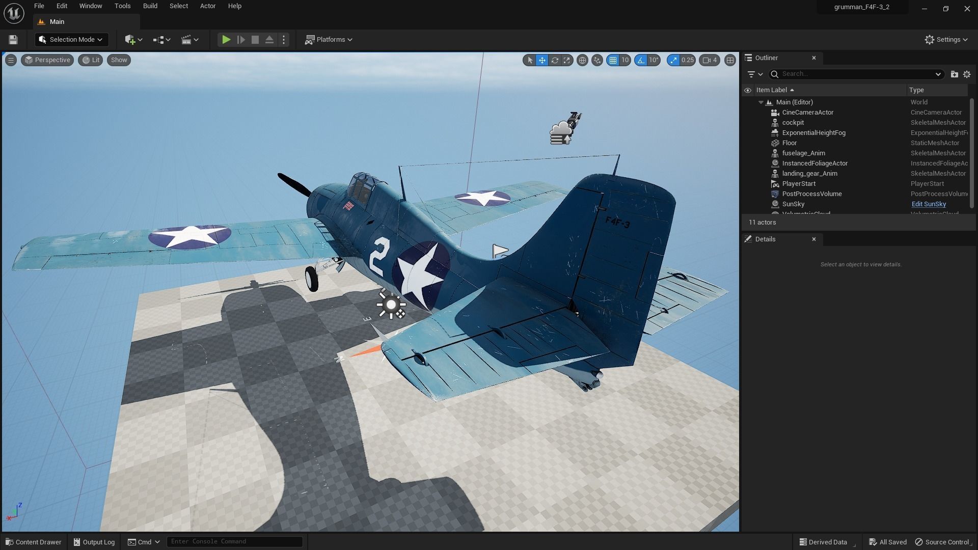 F4F-3 WILDCAT VMF-222 Low-poly 3D model_24
