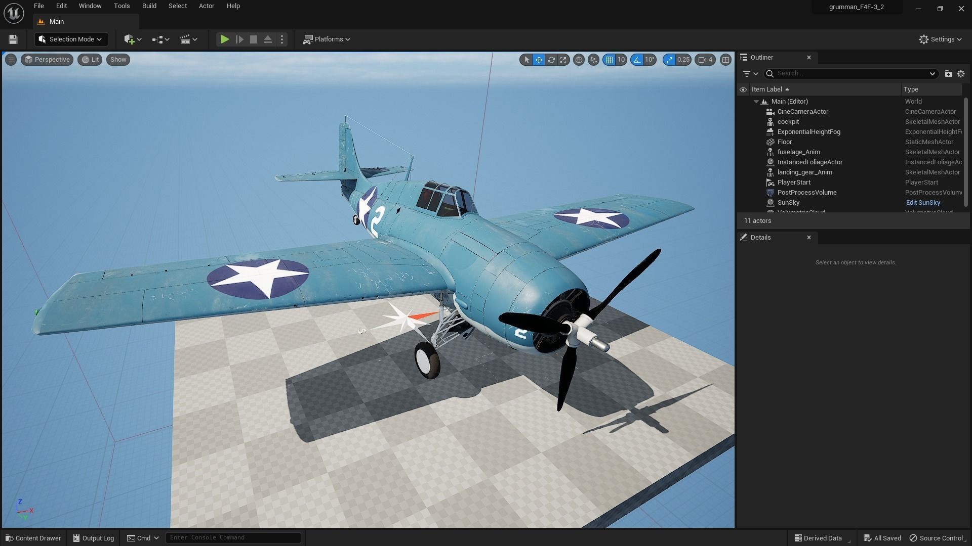 F4F-3 WILDCAT VMF-222 Low-poly 3D model_23