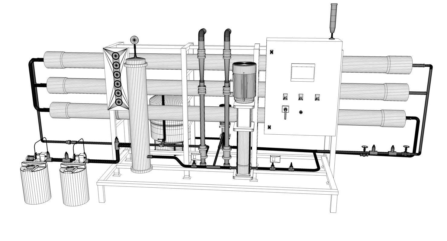 Reverse Osmosis RO Unit 3D model_9