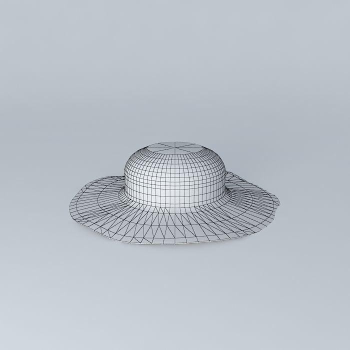 Straw hat Free 3D model_3