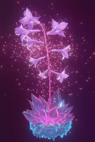 magical flower Low-poly 3D model