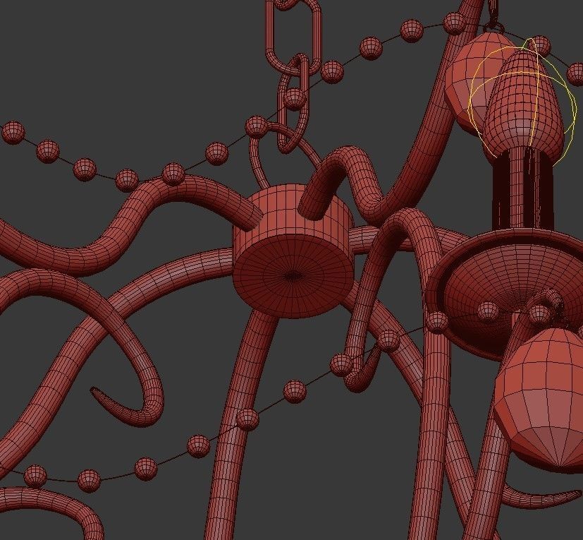 Jolie 6 Light Chandelier 3D model_5