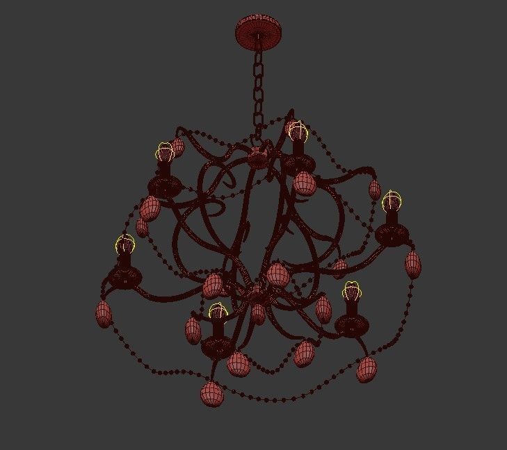 Jolie 6 Light Chandelier 3D model_3
