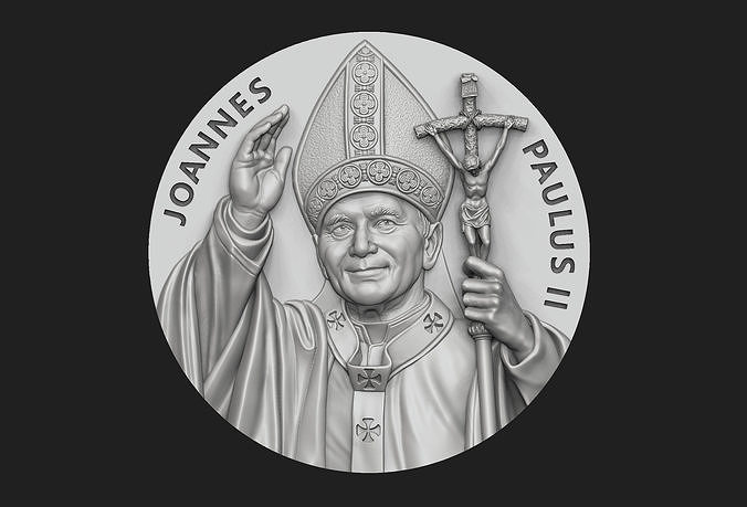 John Paul II Medallion no 2 3D print model