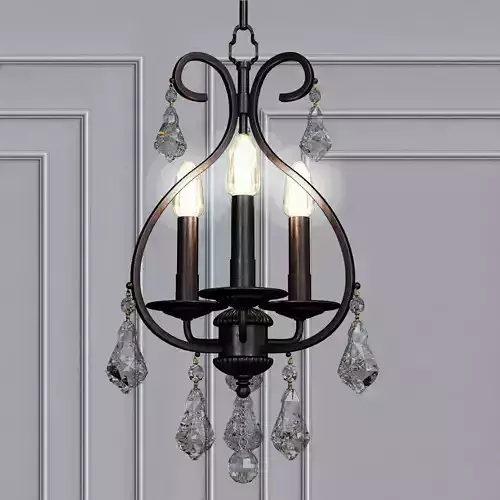Ashton 3 Light Hand Cut Crystal Mini Chandelier