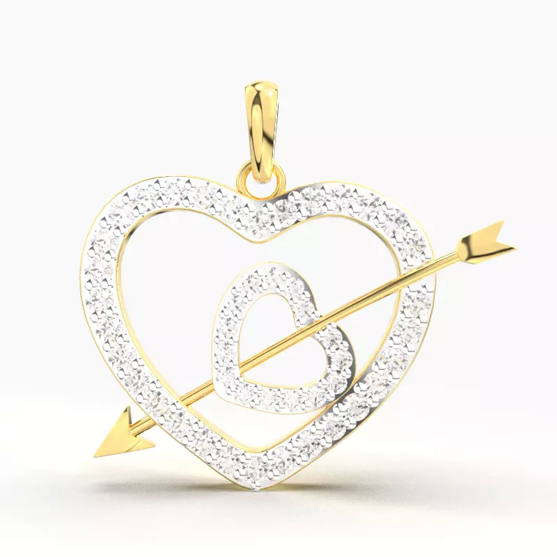 ARROW HEART DIAMOND PENDANT 3D print model