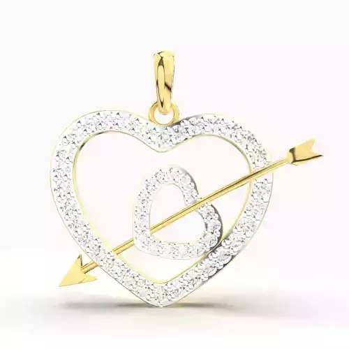 ARROW HEART DIAMOND PENDANT