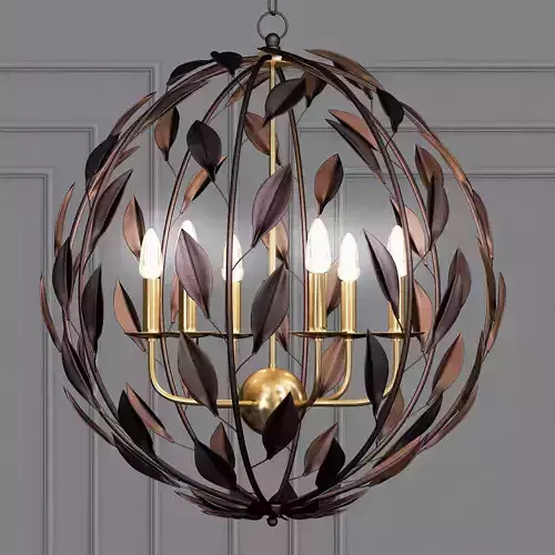 Broche 6 Light English Bronze and Antiqued Gold 