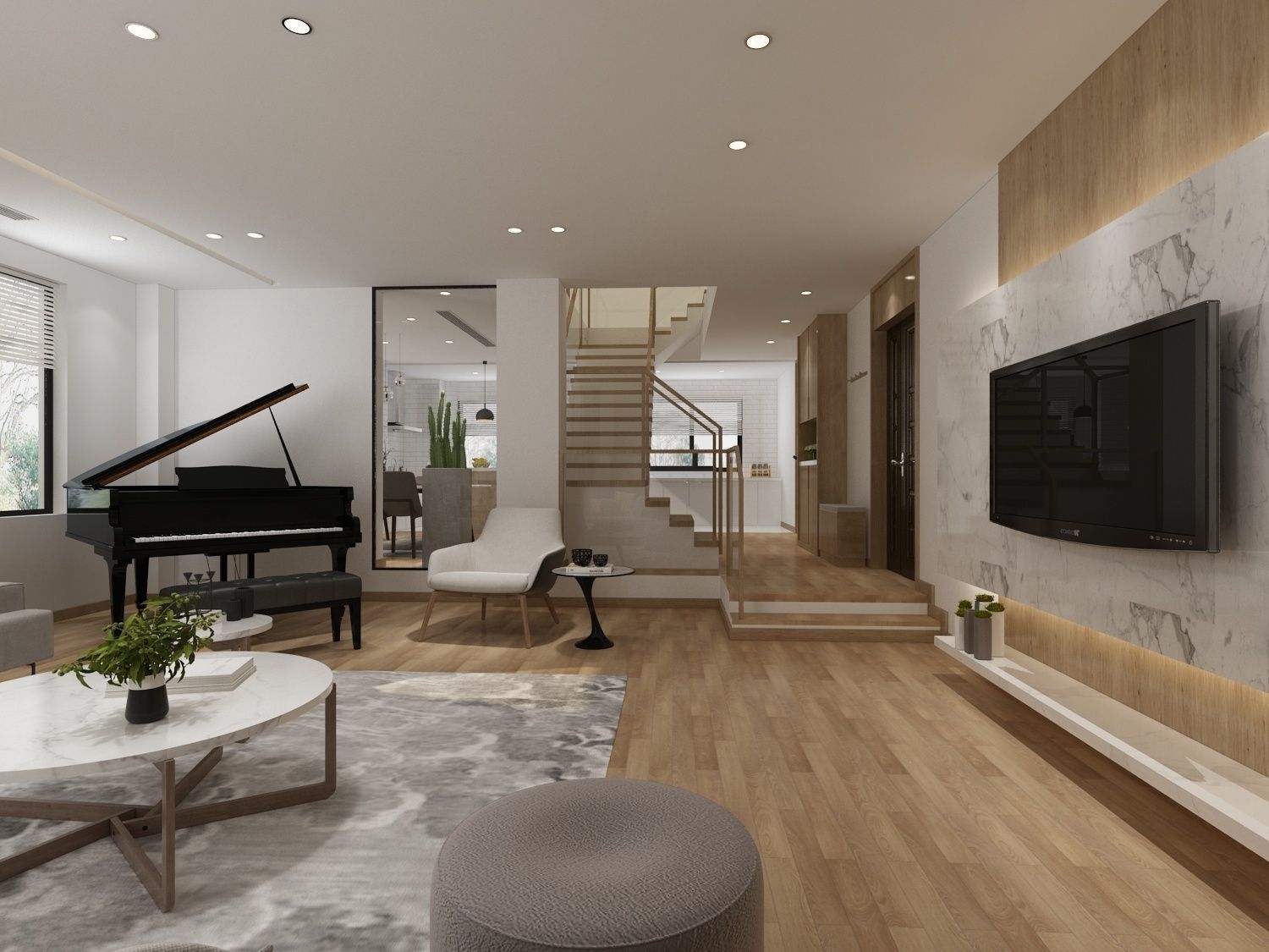 livingroom and diningroom  3D model_2