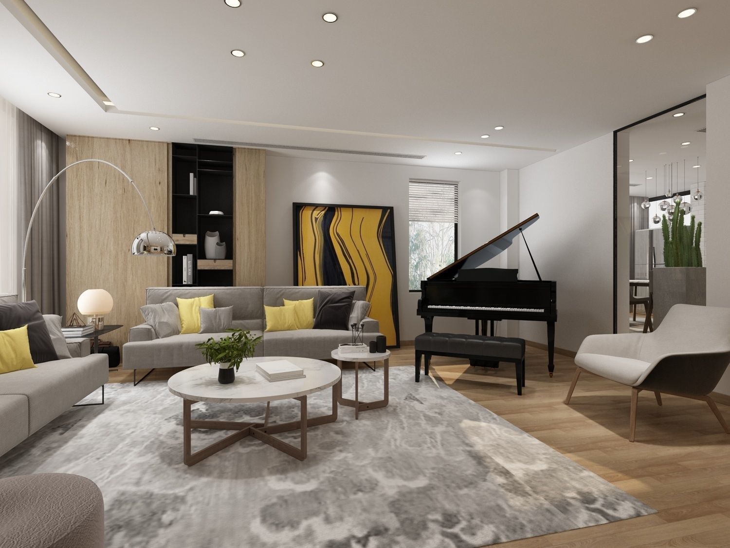 livingroom and diningroom  3D model_1