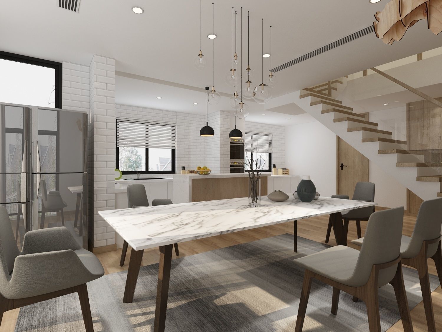 livingroom and diningroom  3D model_3