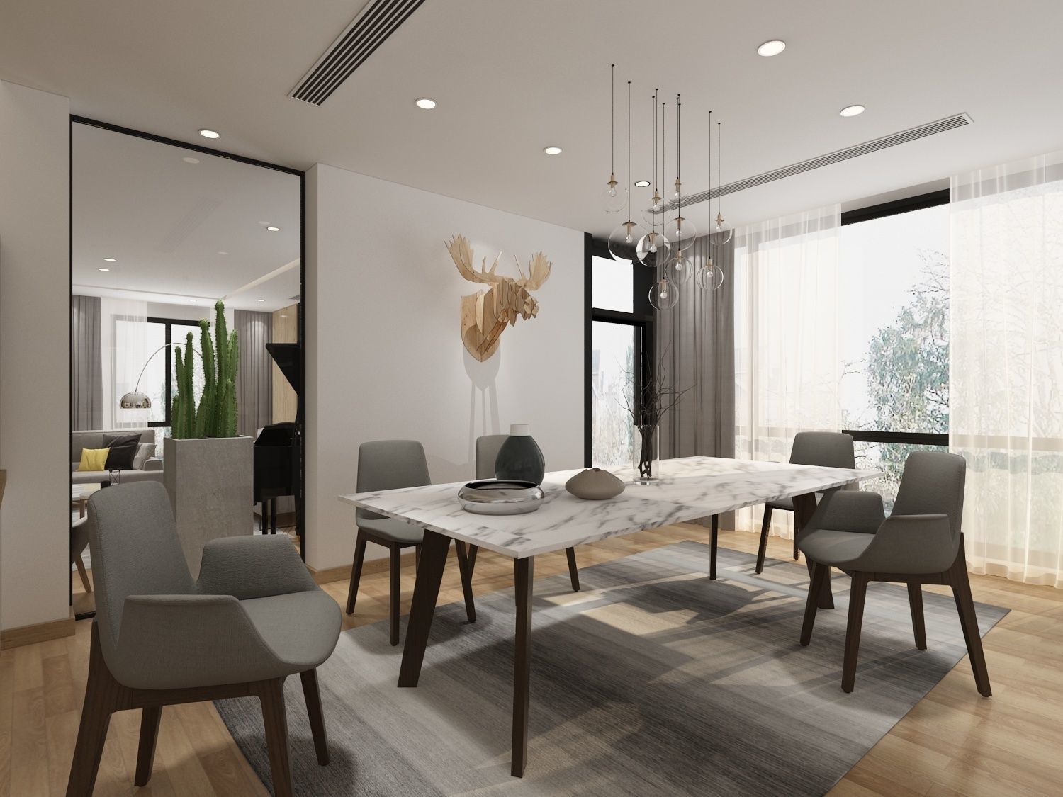 livingroom and diningroom  3D model_4
