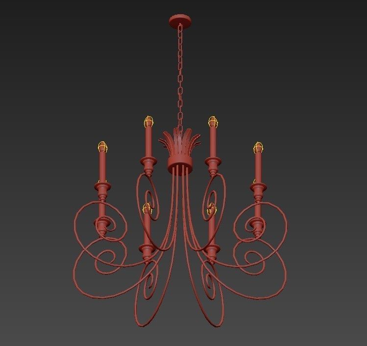 Eyelash Chandelier  Small 3D model_3