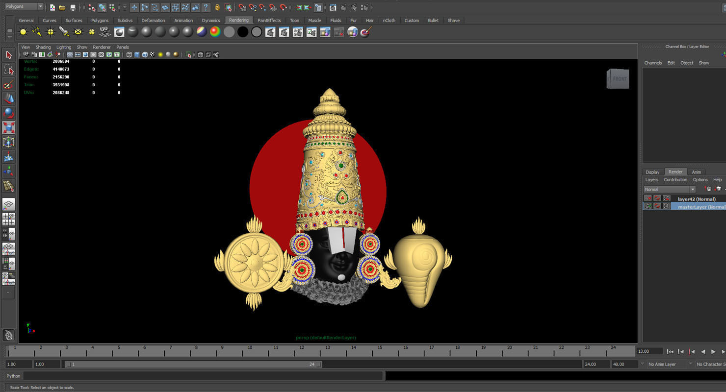 god Venkateswara balaji thirupathi  3D model_7