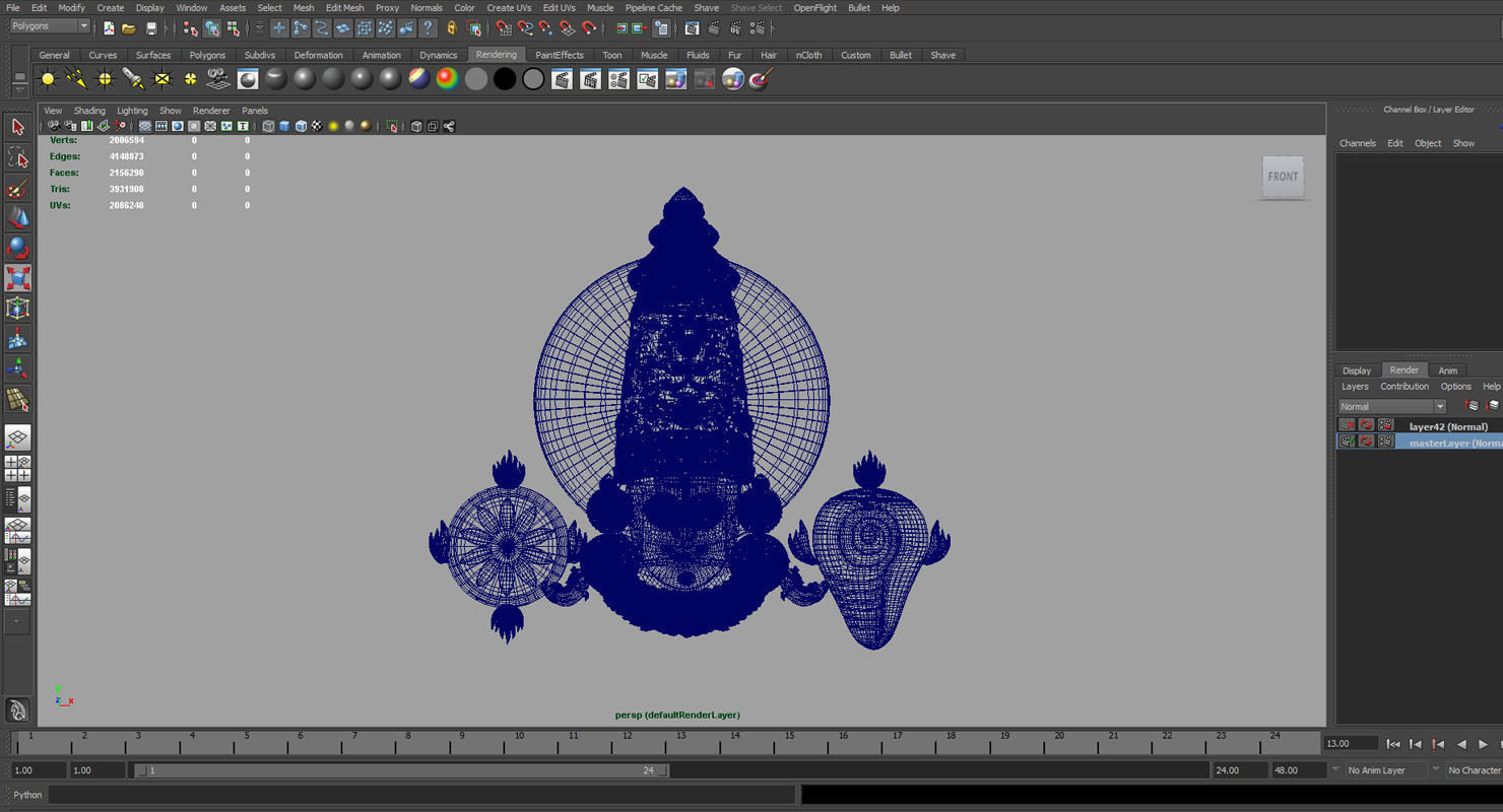 god Venkateswara balaji thirupathi  3D model_6