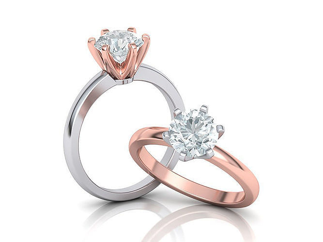 Classic Solitaire Engagement ring Big stone 3dmodel 3D print model