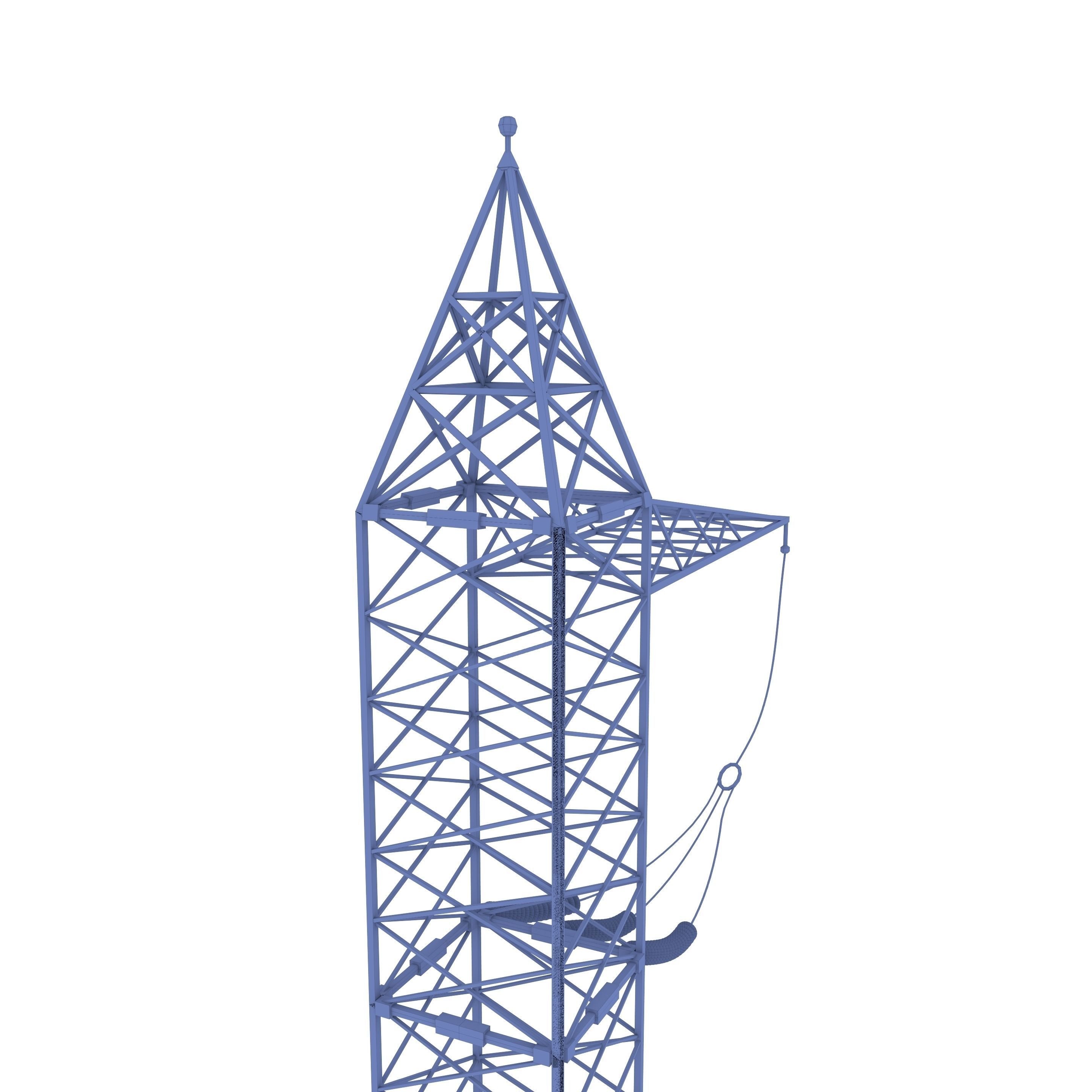 Electricity Pole 6 Low-poly 3D model_9