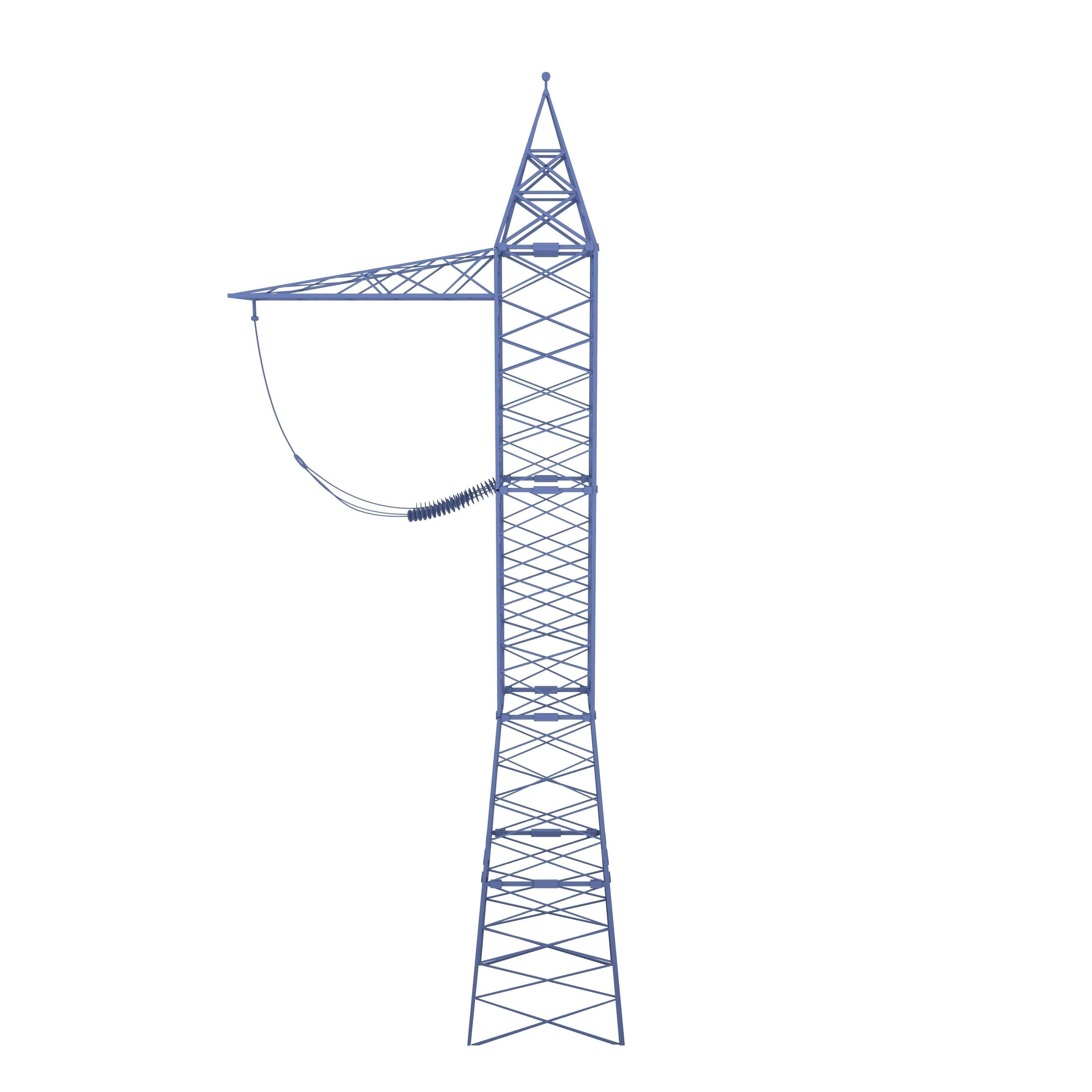 Electricity Pole 6 Low-poly 3D model_6