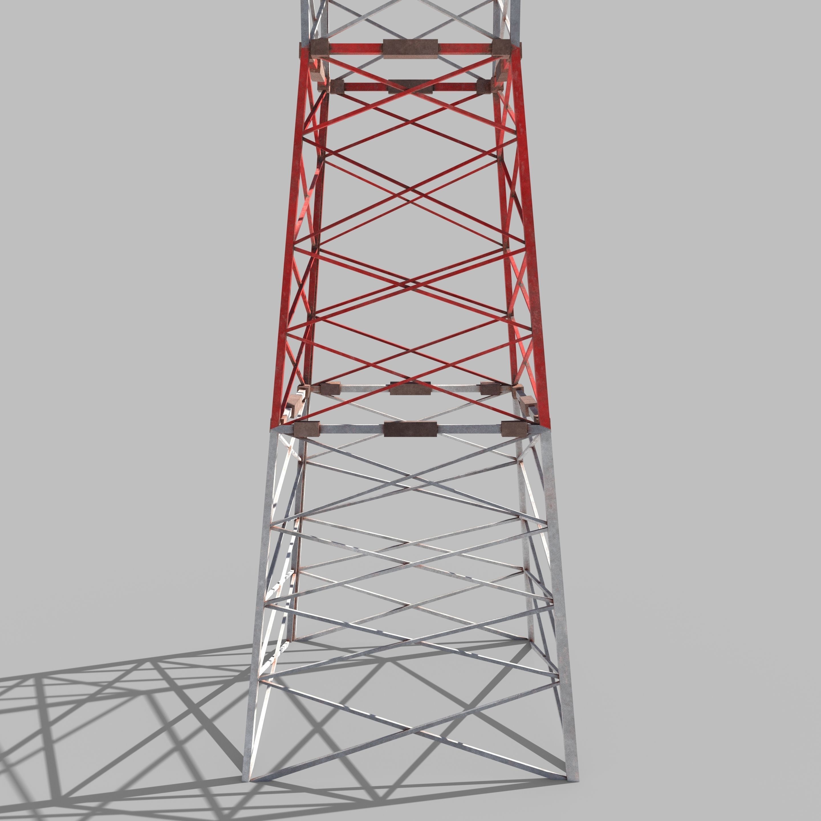 Electricity Pole 6 Low-poly 3D model_2